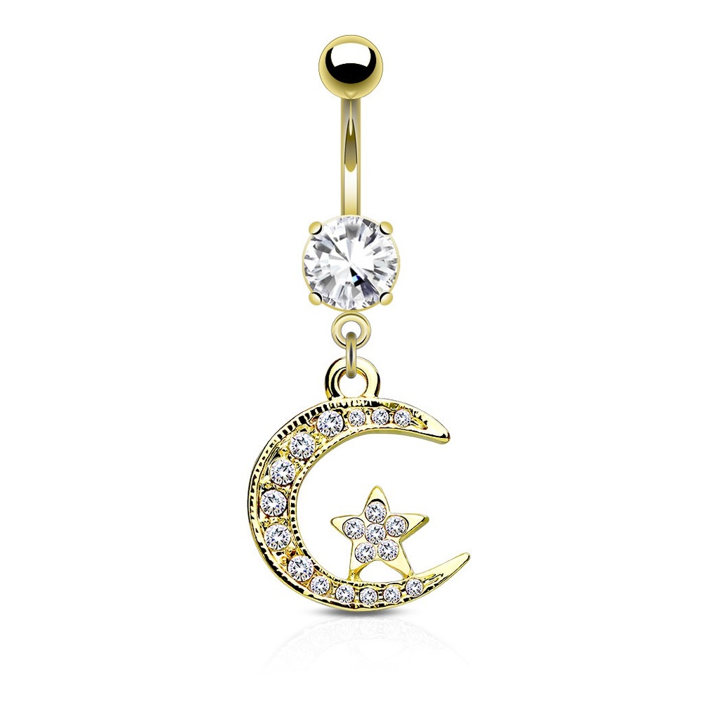 Moon & Star Belly Ring